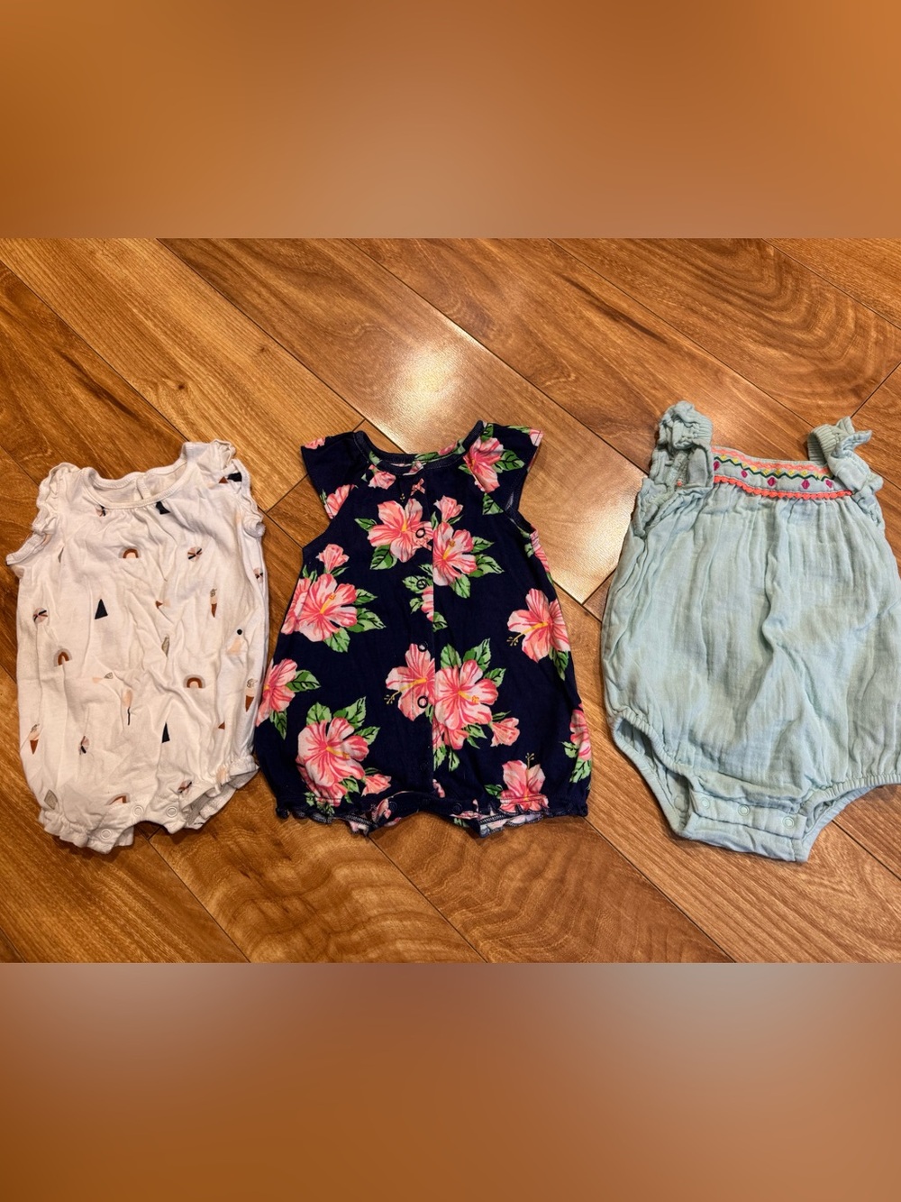 Baby Girl 0-3 months summer rompers GUC